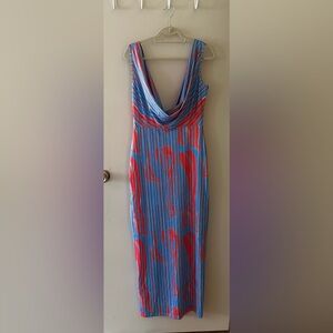 Flaming Passions Cowl Neck Long Dress